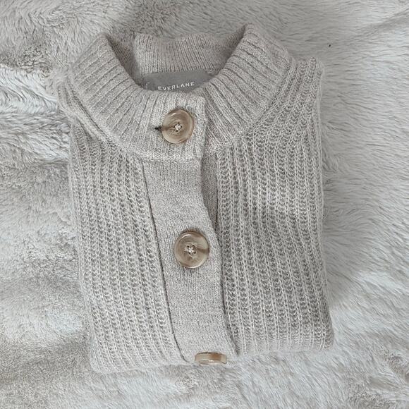 Everlane Alpaca Wool Blend Cropped Cardigan Sweater Cream Ivory XS Cozy - Picture 11 of 11